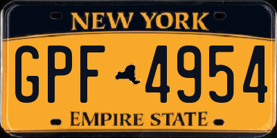 NY license plate GPF4954