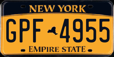 NY license plate GPF4955