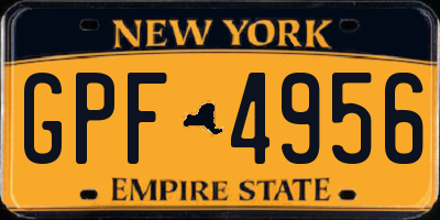 NY license plate GPF4956