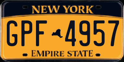 NY license plate GPF4957