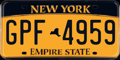 NY license plate GPF4959