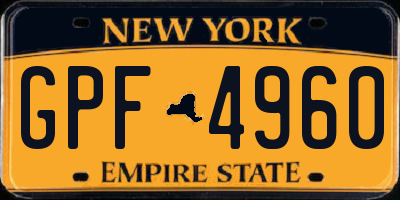 NY license plate GPF4960
