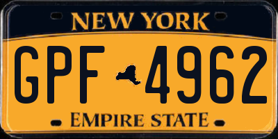 NY license plate GPF4962