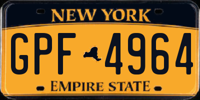 NY license plate GPF4964
