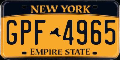 NY license plate GPF4965