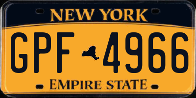 NY license plate GPF4966