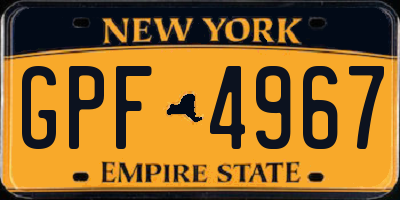 NY license plate GPF4967