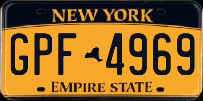 NY license plate GPF4969