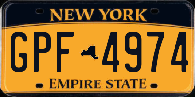 NY license plate GPF4974