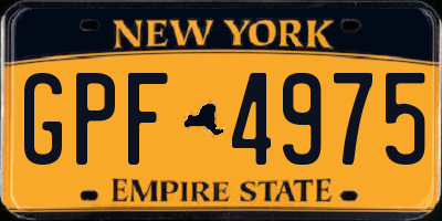 NY license plate GPF4975