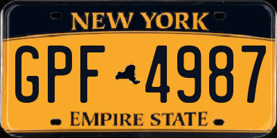 NY license plate GPF4987