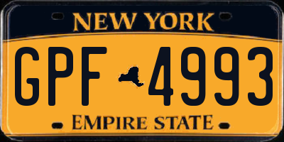 NY license plate GPF4993