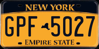 NY license plate GPF5027