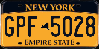 NY license plate GPF5028