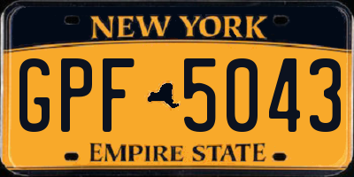 NY license plate GPF5043