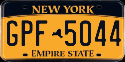 NY license plate GPF5044