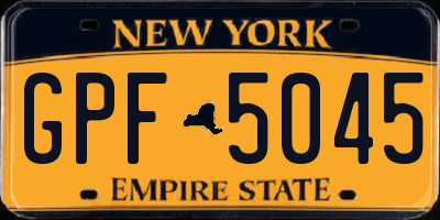 NY license plate GPF5045