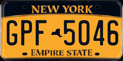 NY license plate GPF5046