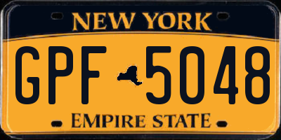 NY license plate GPF5048