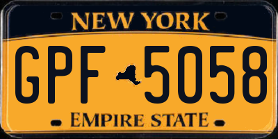 NY license plate GPF5058