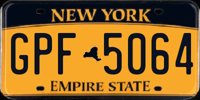 NY license plate GPF5064