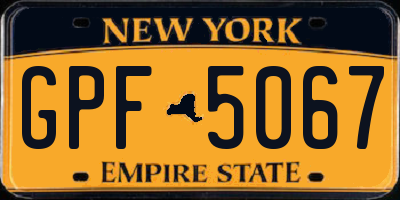 NY license plate GPF5067