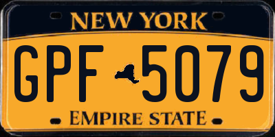 NY license plate GPF5079