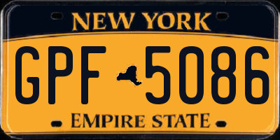 NY license plate GPF5086
