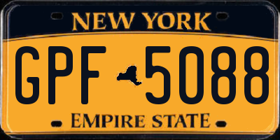 NY license plate GPF5088