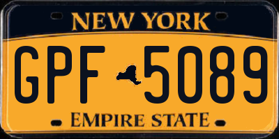 NY license plate GPF5089