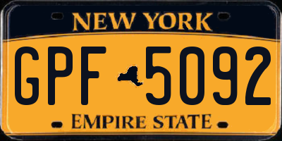 NY license plate GPF5092