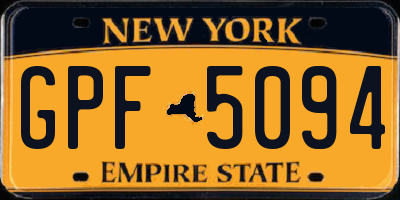 NY license plate GPF5094