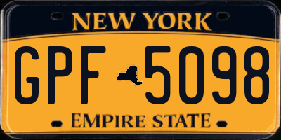 NY license plate GPF5098