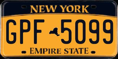 NY license plate GPF5099