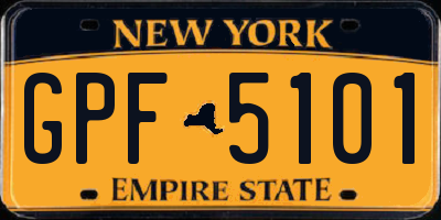 NY license plate GPF5101