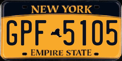 NY license plate GPF5105