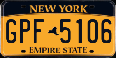NY license plate GPF5106