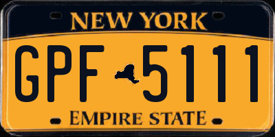 NY license plate GPF5111