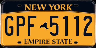 NY license plate GPF5112