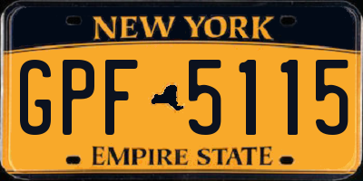 NY license plate GPF5115