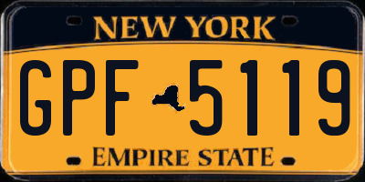NY license plate GPF5119