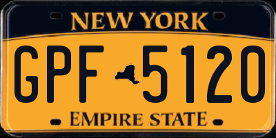 NY license plate GPF5120