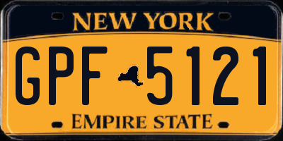 NY license plate GPF5121
