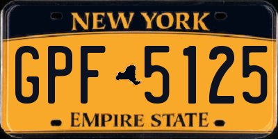 NY license plate GPF5125
