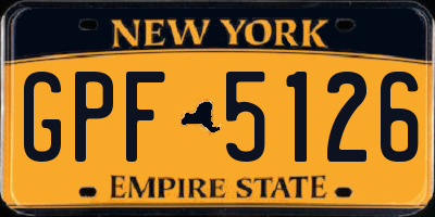 NY license plate GPF5126