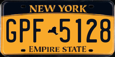NY license plate GPF5128