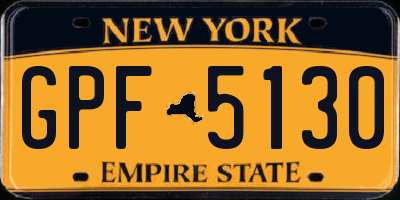 NY license plate GPF5130