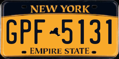 NY license plate GPF5131