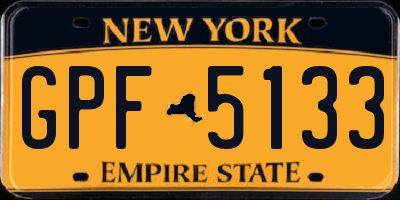 NY license plate GPF5133