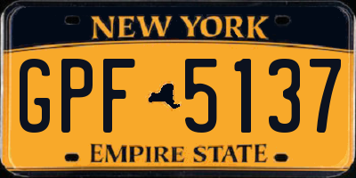 NY license plate GPF5137